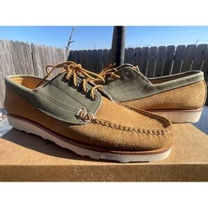 L.L. Bean x Todd Snyder Jackman Blucher Shoe in Olive 9D Suede Leather Vibram
